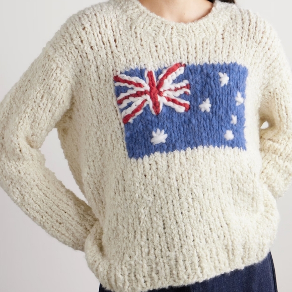 Suzie Kondi Sweaters - Suzie Kondi Australian Flag Jooshi Intarsia Cashmere oversized XS sweater